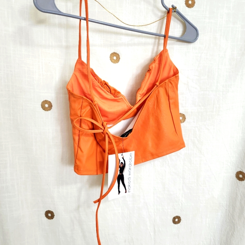 Orange Strappy Crop Top